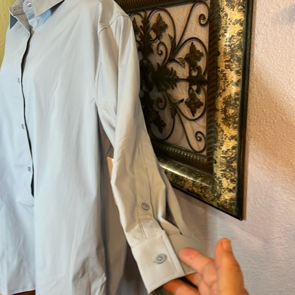 NWT Athleta Oversized Poplin Shirt - blue button up Sz M - Picture 5 of 13